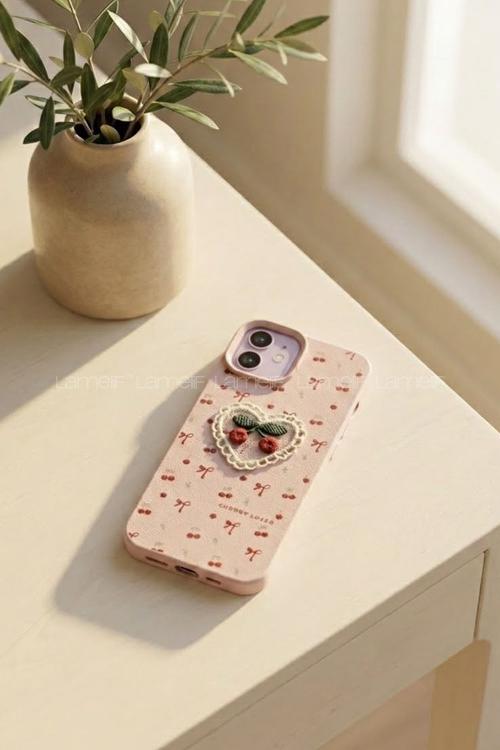 Lamelif iPhone 11 Vision Trend Tül Kalp Nakış Detaylı Kılıf