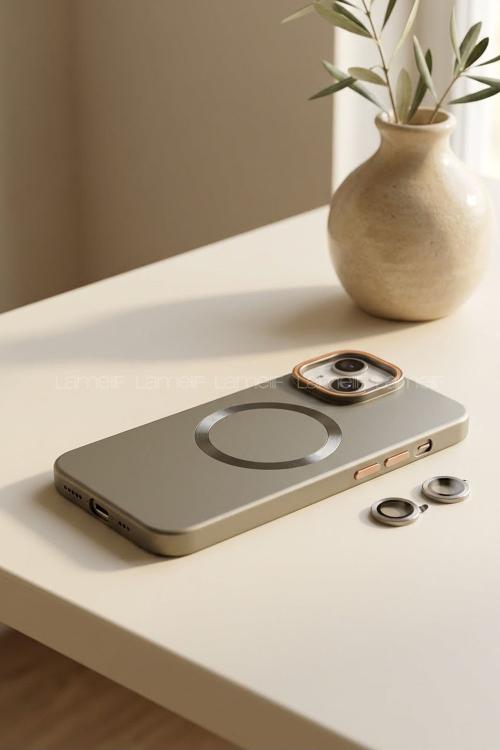 Lamelif iPhone 13 Standlı Kamera Korumalı Lens Hediyeli Ekonomik Telefon Kılıfı