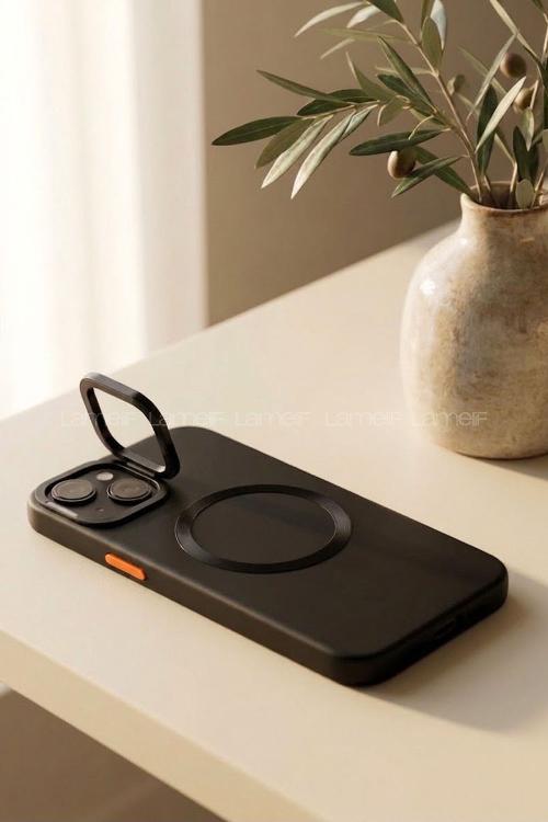 Lamelif iPhone 13 Standlı Kamera Korumalı Lens Hediyeli Ekonomik Telefon Kılıfı