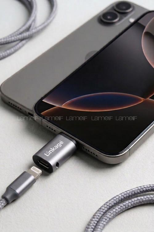 Lamelif iPhone 7 ve 14 Pro max arası ince uçlu Şarj aletini Yeni Nesil Type-c Girişe Çeviren Dönüştürücü Adaptör
