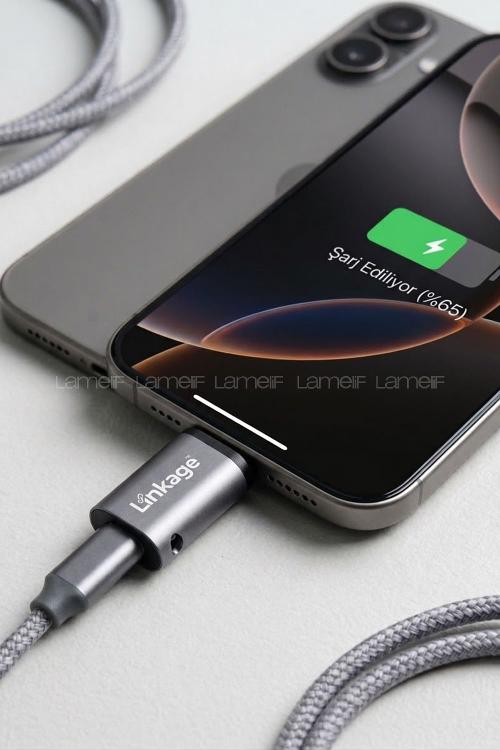 Lamelif iPhone 7 ve 14 Pro max arası ince uçlu Şarj aletini Yeni Nesil Type-c Girişe Çeviren Dönüştürücü Adaptör