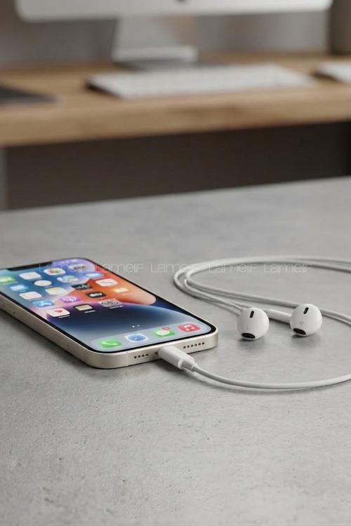 Lamelif ıPhone 7/14 Pro Max Tak Çalıştır Kablolu Kulaklık
