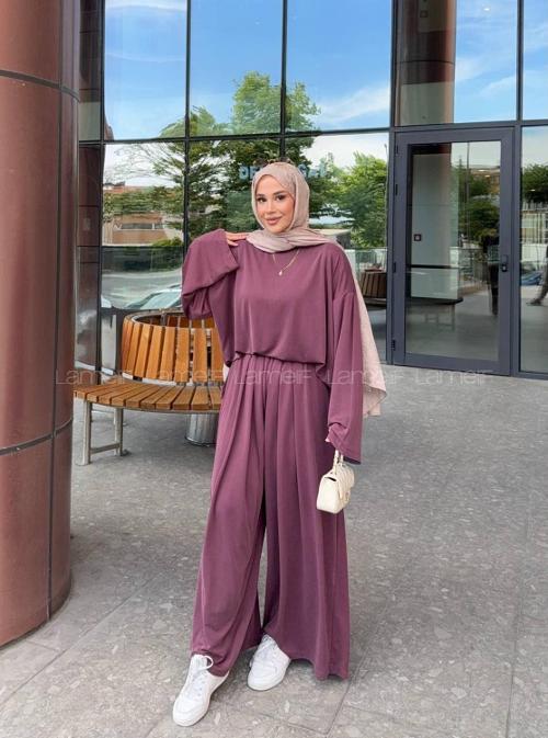 Lamelif Pile Detaylı Oysho Salaş Takım Gül Rengi