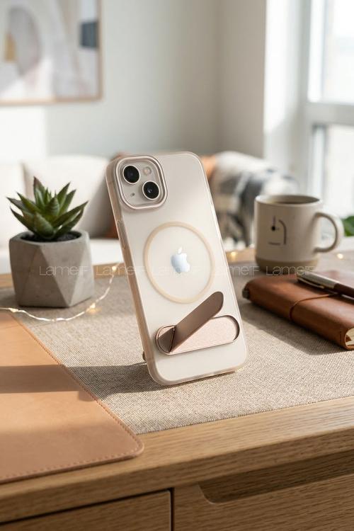 Lamelif iPhone 13/14 Premium Mona Standlı Magsafe Kılıf