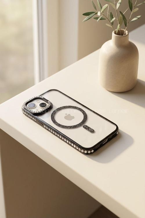Lamelif iPhone 13/14 Standlı Simli Premium Telefon Kılıfı