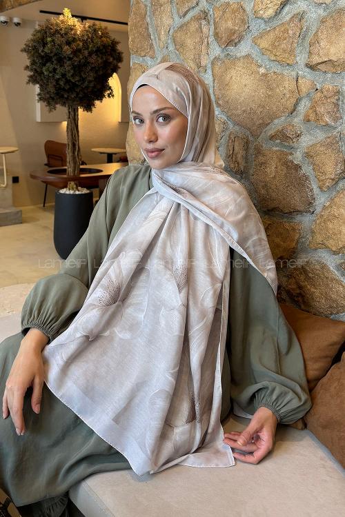 Lamelif Çiçek Desen Lara Soft Şal Taş