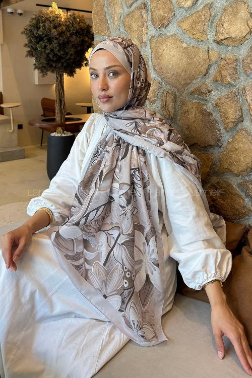Lamelif Çiçek Desen Lara Soft Şal Taş