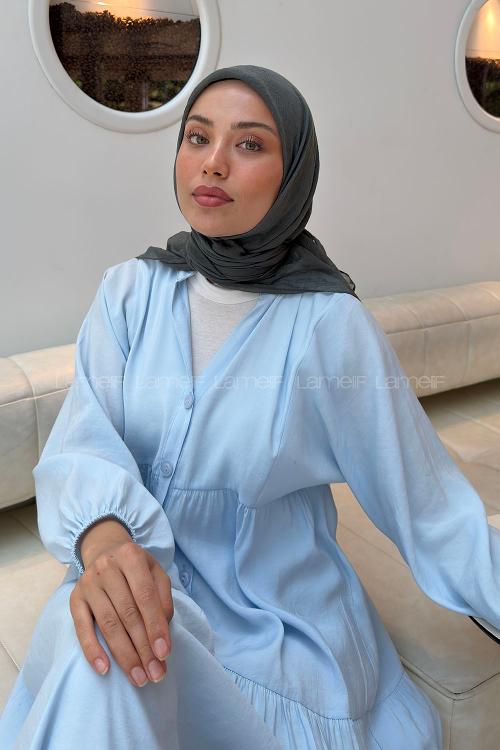 Lamelif Konfor Eşarp Koyu Gri