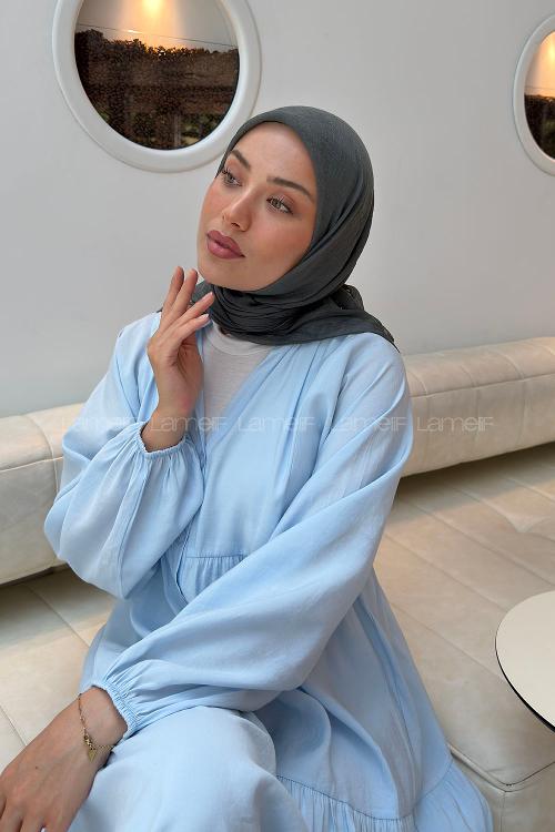 Lamelif Konfor Eşarp Koyu Gri