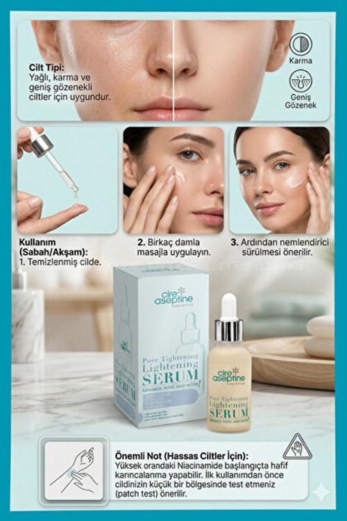 Lamelif Cire Aseptine Gözenek Sıkılaştırıcı Aydınlatıcı Serum