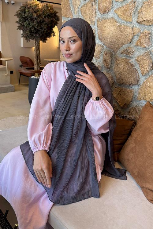Lamelif  Müslin Krinkıl Şal Antrasit