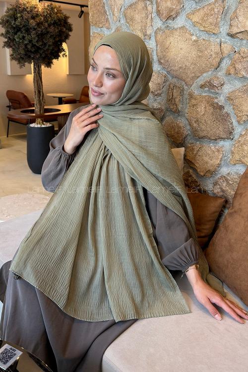 Lamelif  Müslin Krinkıl Şal Mint Yeşili