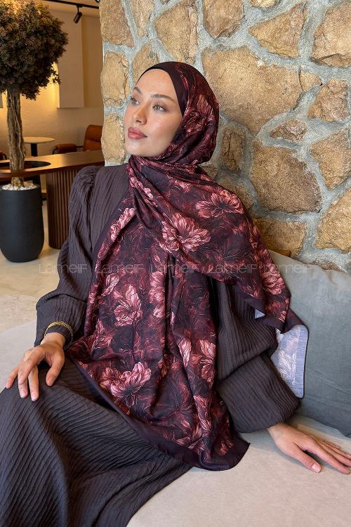 Desen Lara Soft Şal Bordo