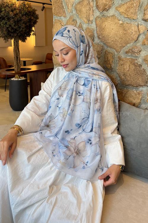 Lamelif Manolya Desen Lara Soft Şal Bebe Mavi