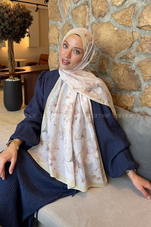 Lamelif Manolya Desen Lara Soft Şal Sarı