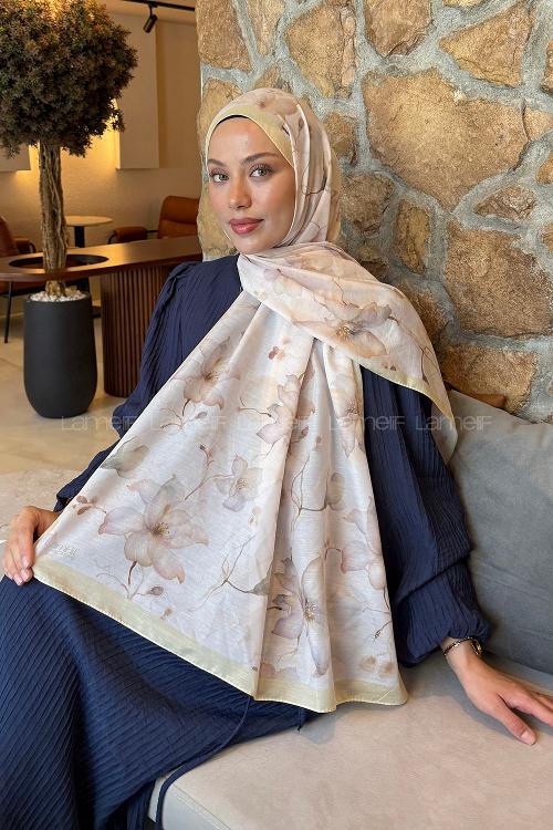 Lamelif Manolya Desen Lara Soft Şal Sarı