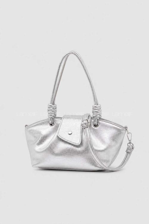 Silver Buckle Skin Hand Bag Bag