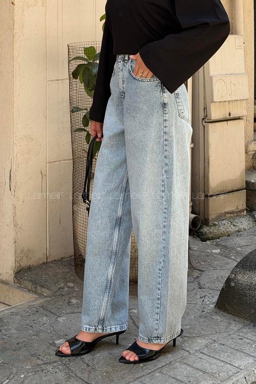 Light Blue Denim High Waist Denim Pants
