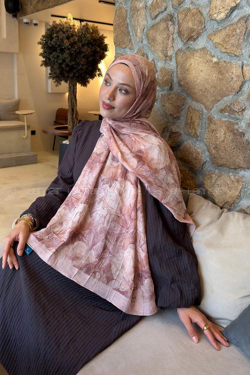 Lamelif Vintage Flower Desen Bambu Şal Yavru Ağzı