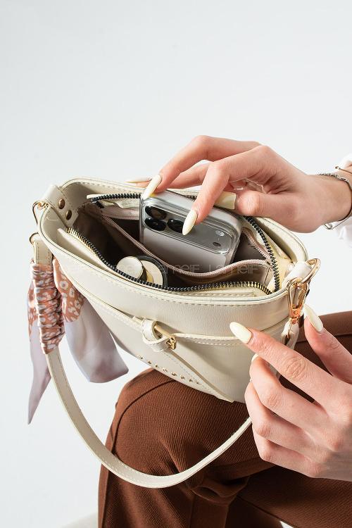 Cream With Suspenders Skin Hand Bag Arm Bag Bag