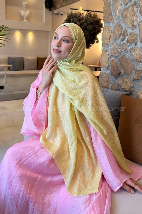 Acik Yesil Cotton Fabric Printed Shawl