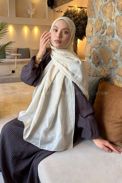Lamelif Diamond Desen Aura Pamuk  Jakar  Şal Bej