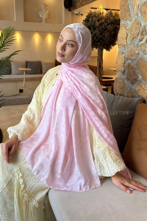 Candy Pink Cotton Fabric Viscose Fabric Printed Shawl