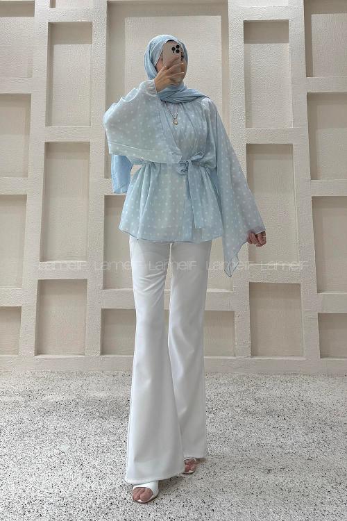 Baby Blue Neckband Cotton Tunic