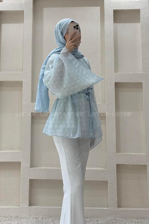 Baby Blue Neckband Cotton Tunic