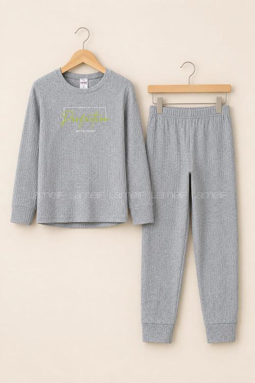 Lamelif Raporlu İnterlok Perfection Baskılı Penye Pijama Seti