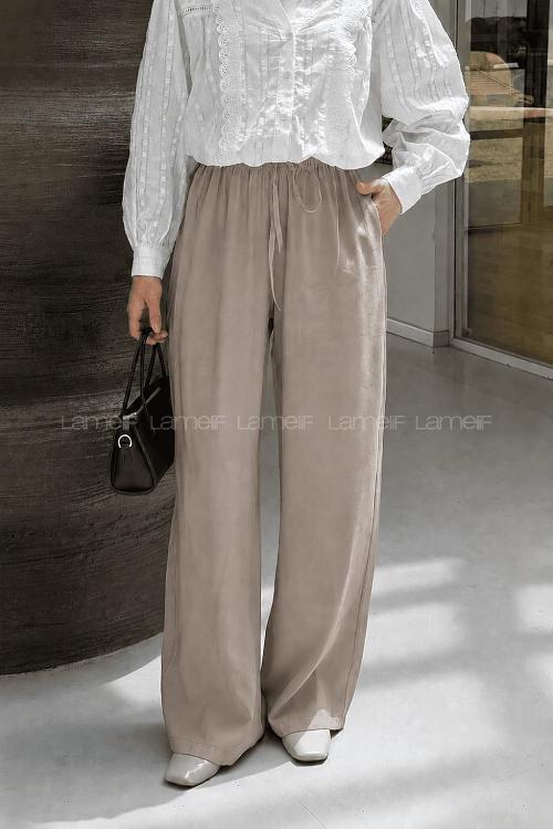 Mink Tensel Elastic Waist Comfortable Pants