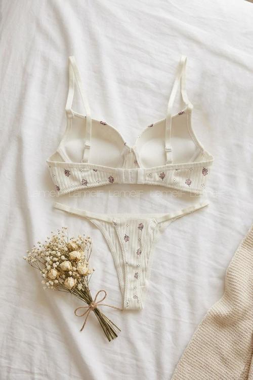Lamelif Yazlık Kumaş Destekli Sütyen Takım