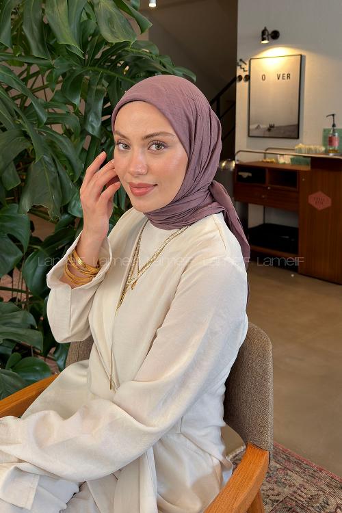 Lamelif Bambu Eşarp Koyu Gül Kurusu