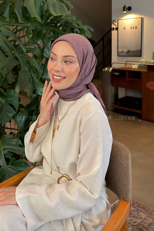 Lamelif Bambu Eşarp Koyu Gül Kurusu