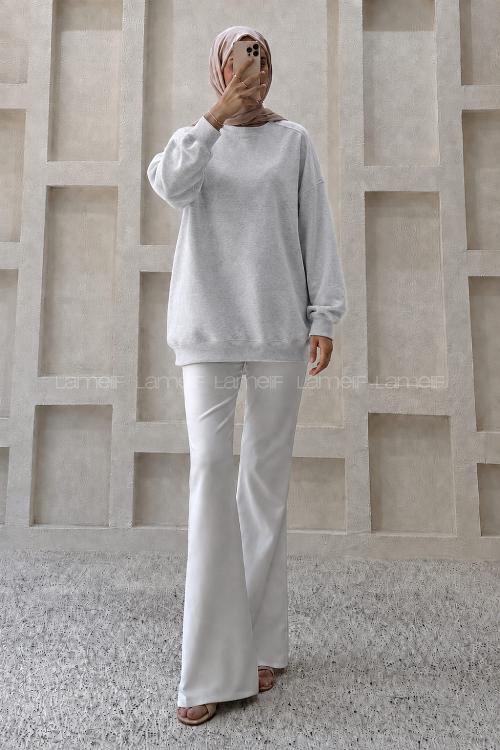 Lamelif Oversize Sweatshirt Gri