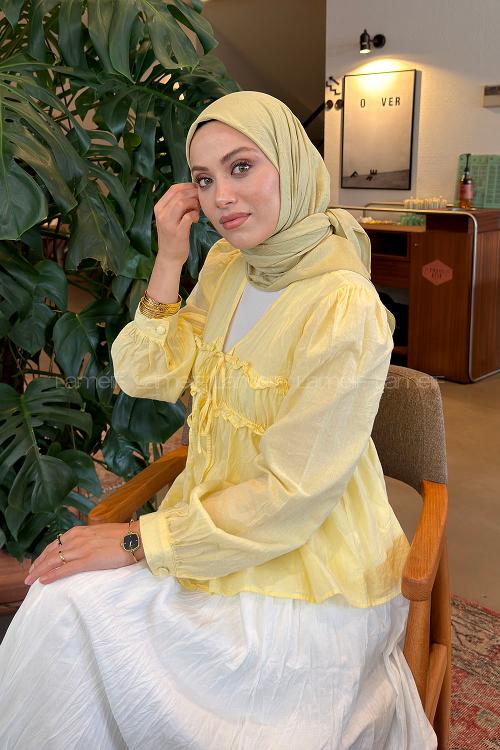 Lamelif Bambu Eşarp Açık Yeşil