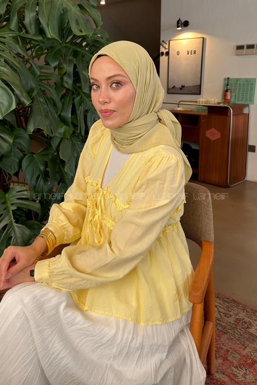 Lamelif Bambu Eşarp Açık Yeşil