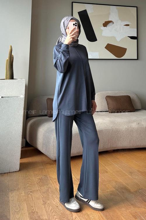 Lamelif Basıc Biyeli İkili Takım Füme