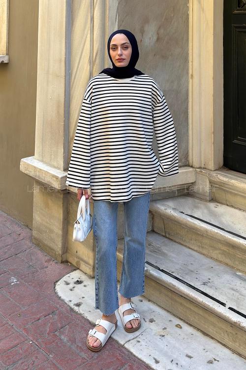 Navy Blue Crew Neck Modal Unprinted Tunic