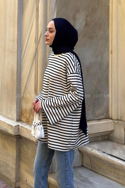Navy Blue Crew Neck Modal Unprinted Tunic