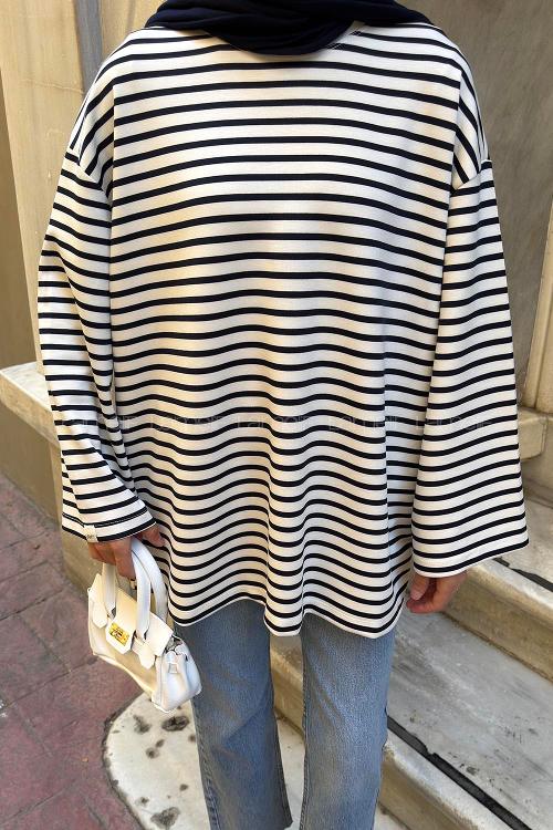 Navy Blue Crew Neck Modal Unprinted Tunic