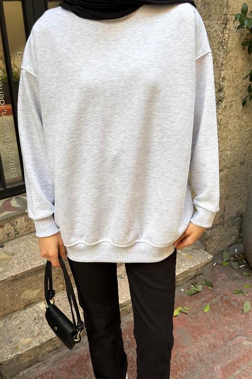 Lamelif Oversize Sweatshirt Gri