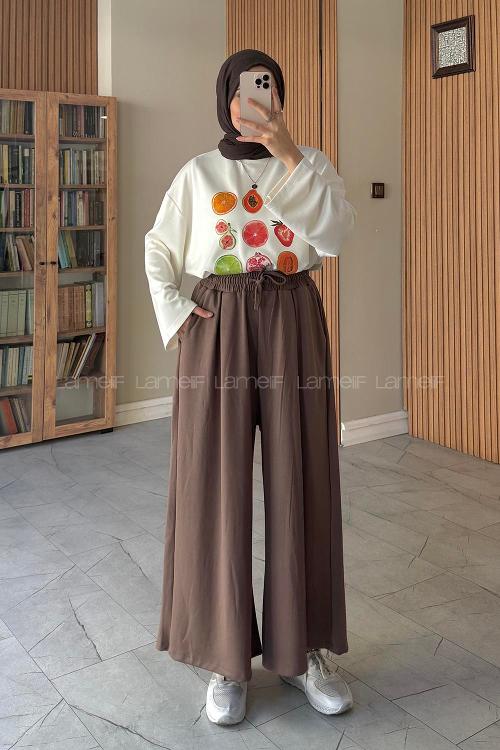 Brown With Milk Oysho High Waist Pants