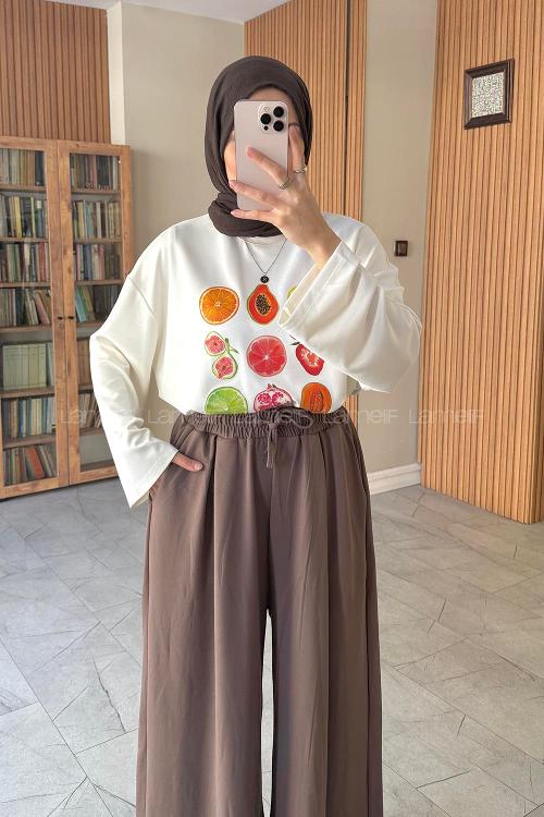 Brown With Milk Oysho High Waist Pants