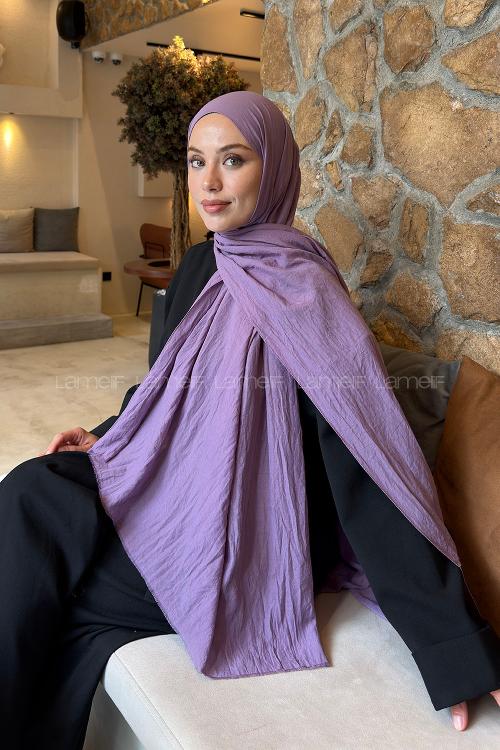 Lamelif Organik Premium Şal Lila