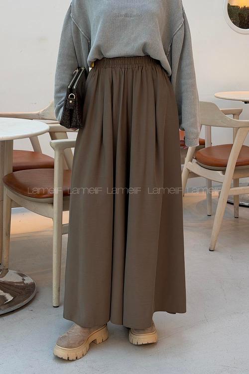 Lamelif Salaş Kesim Pantolon Soft Kahve