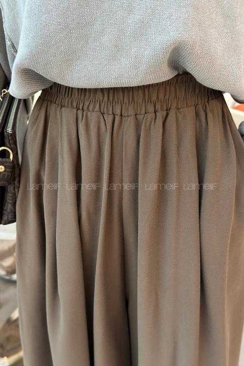 Lamelif Salaş Kesim Pantolon Soft Kahve