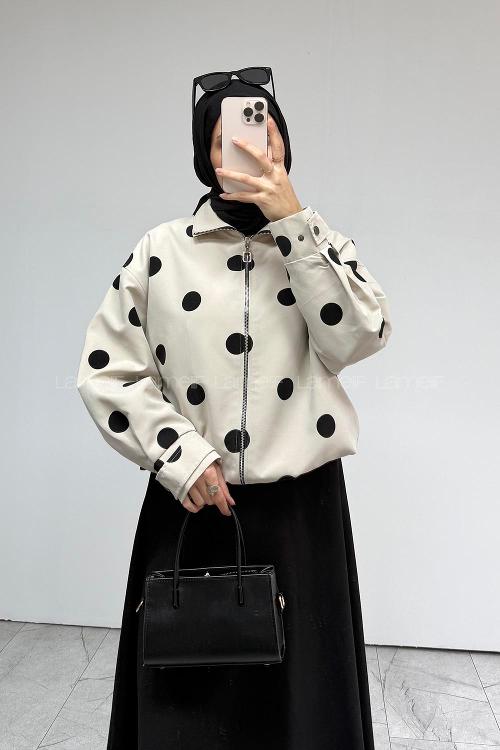 Stone Zippered Neck Long Arm Jacket
