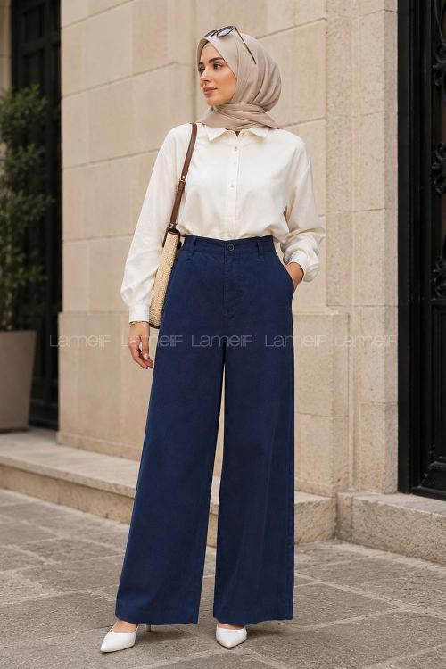 Lamelif Kadın Keten Gabardin Mihra Pantolon