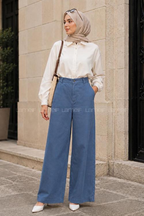 Lamelif Kadın Keten Gabardin Mihra Pantolon